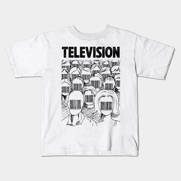 Barcode face Television Kids T-Shirt by adima